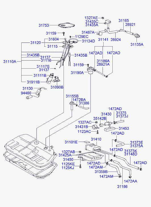 Hyundai 3111138050 - Топливный насос parts5.com