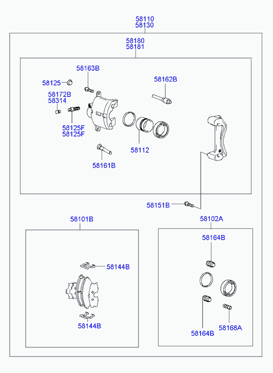 KIA 58101 38A60 - Тормозные колодки, дисковые, комплект parts5.com