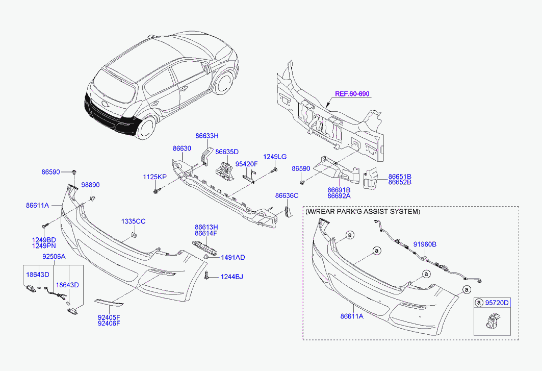 KIA 1864305009L - Лампа, входное освещение parts5.com