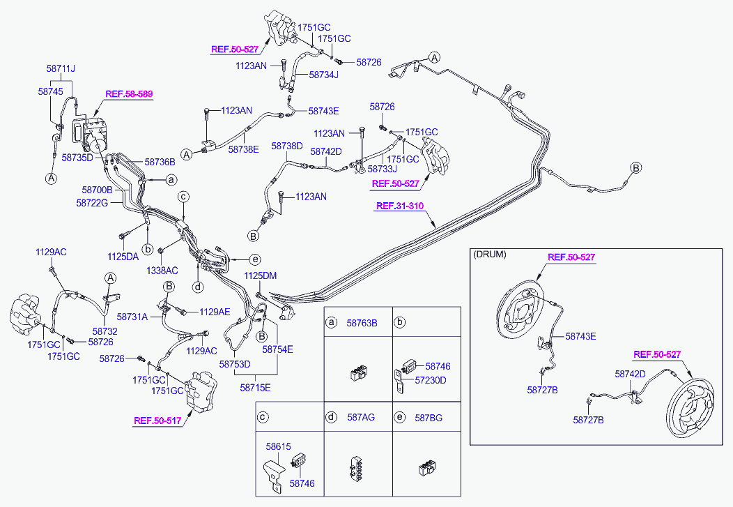 Hyundai 58732-1J000 - Тормозной шланг parts5.com