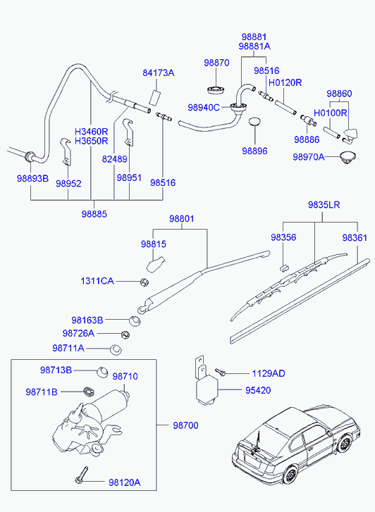 Hyundai 9836022020 - Wiper Blade parts5.com