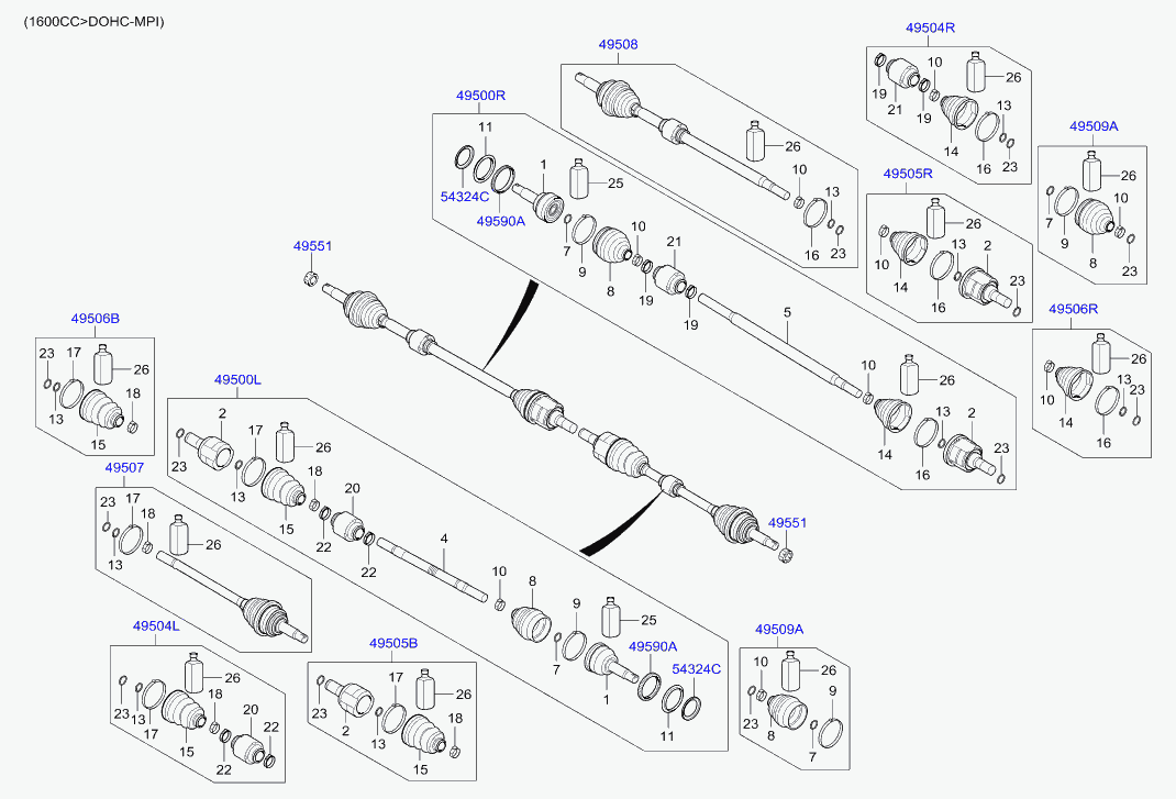 Hyundai 49535-H5100 - Пыльник, приводной вал parts5.com