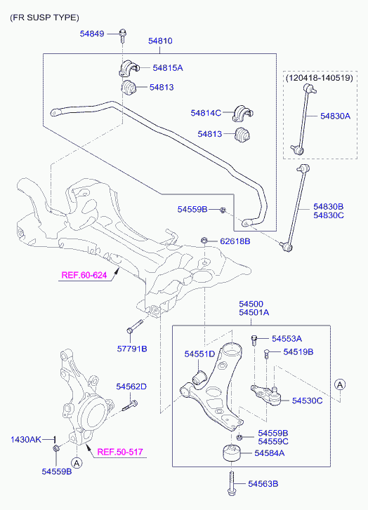 Hyundai 54501-3S200 - Рычаг подвески колеса parts5.com