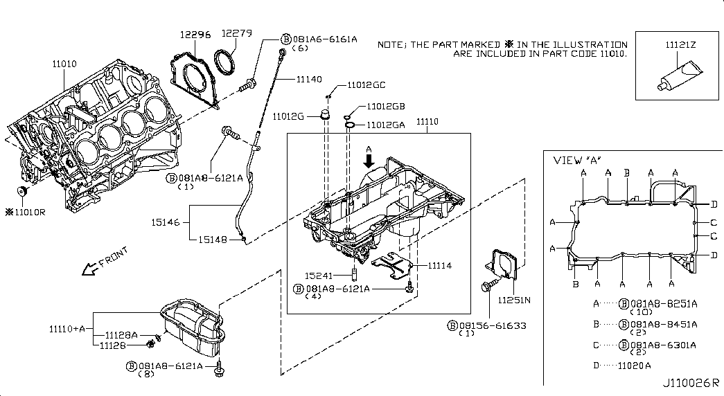 Infiniti 12279-1LA0A - Уплотняющее кольцо, коленчатый вал parts5.com