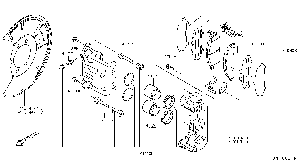 NISSAN D10601MF0A - Тормозные колодки, дисковые, комплект parts5.com