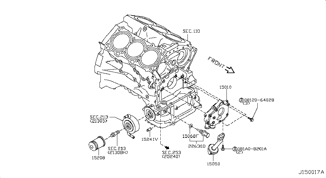 Infiniti 1520865F1A - Масляный фильтр parts5.com