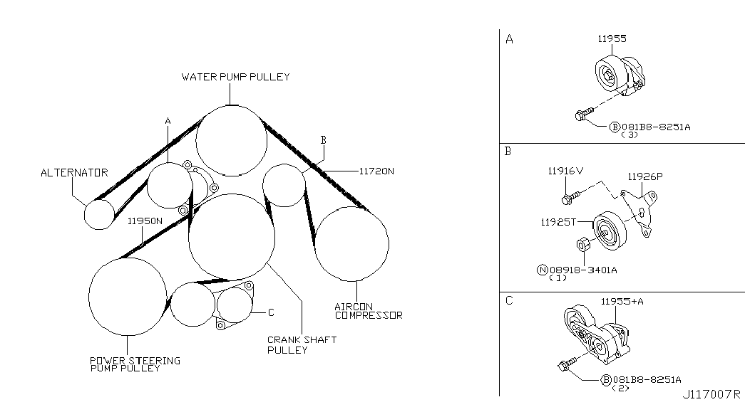 Infiniti 11950 AR000 - Поликлиновой ремень parts5.com