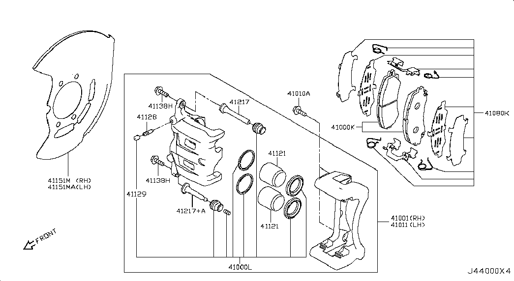 Infiniti D10604GA5A - Тормозные колодки, дисковые, комплект parts5.com