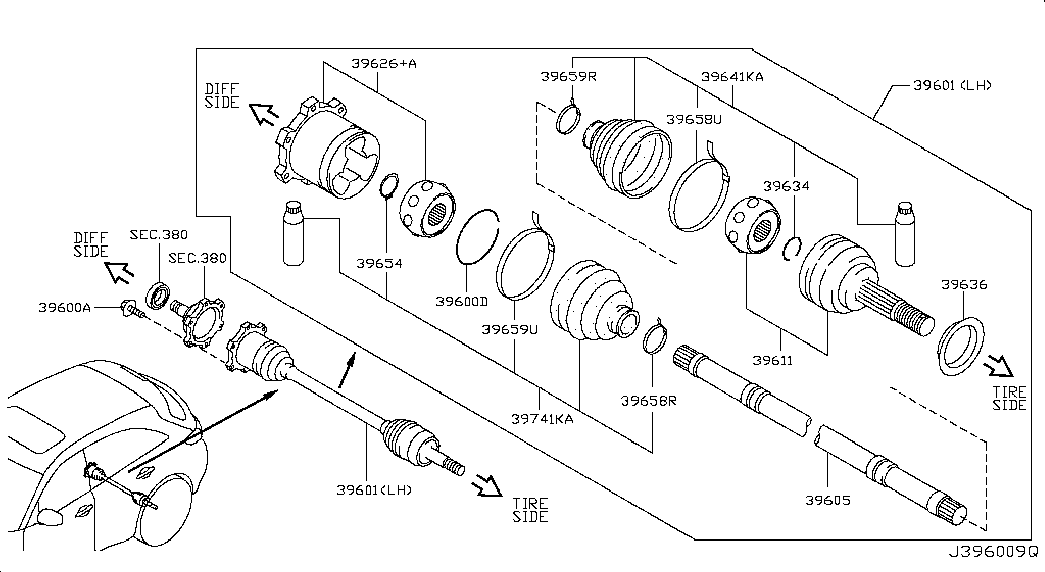 NISSAN 39741-EG025 - Пыльник, приводной вал parts5.com