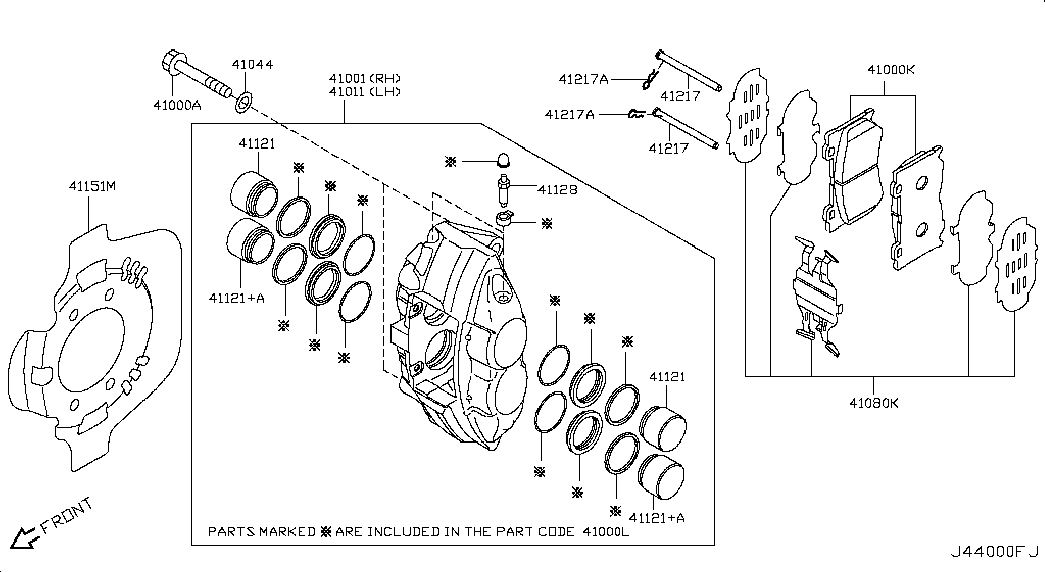 NISSAN D1060JL00E - Тормозные колодки, дисковые, комплект parts5.com