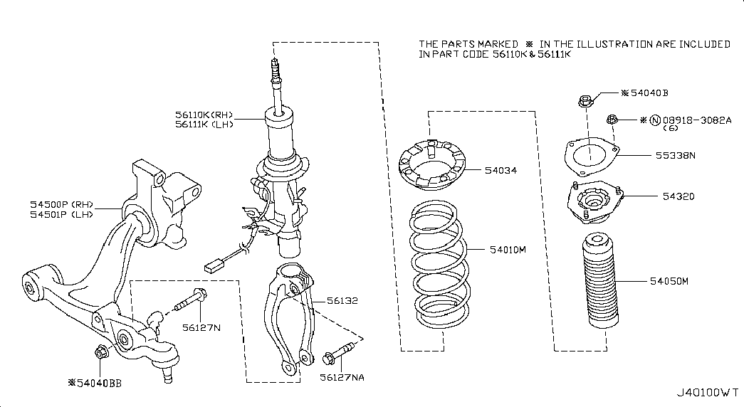 NISSAN 543201CF0B - Опора стойки амортизатора, подушка parts5.com