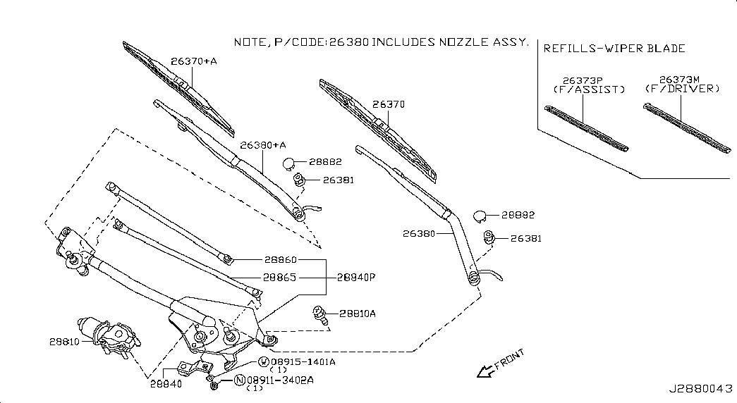 NISSAN 28890CG010 - Щетка стеклоочистителя parts5.com