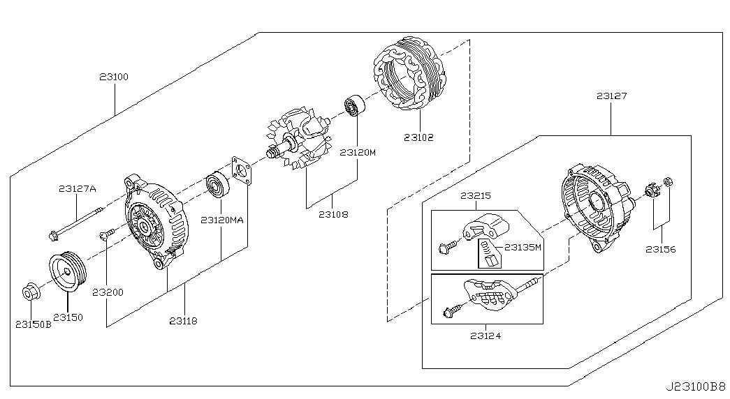 NISSAN 23100CD010 - Генератор parts5.com