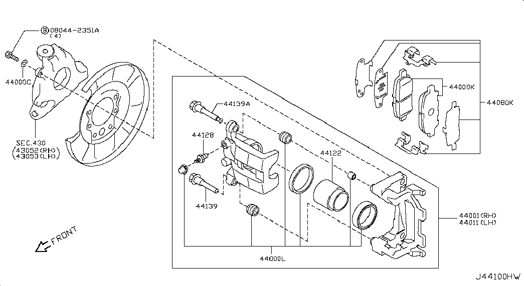 Infiniti D4060EG50C - Тормозные колодки, дисковые, комплект parts5.com