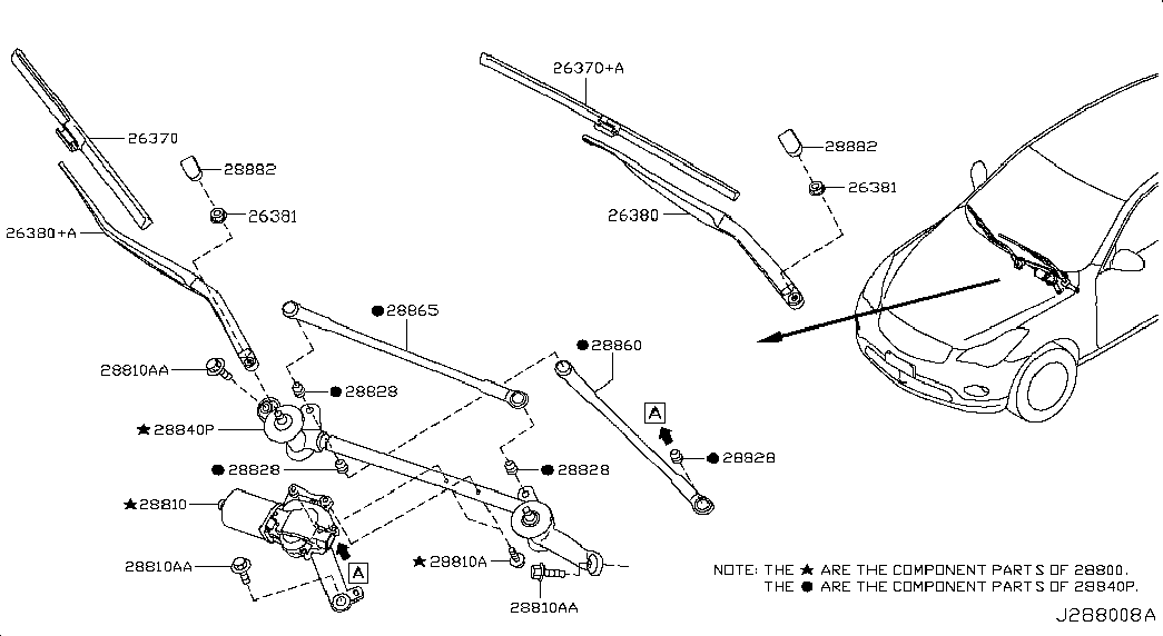 Infiniti 288901BA0A - Щетка стеклоочистителя parts5.com