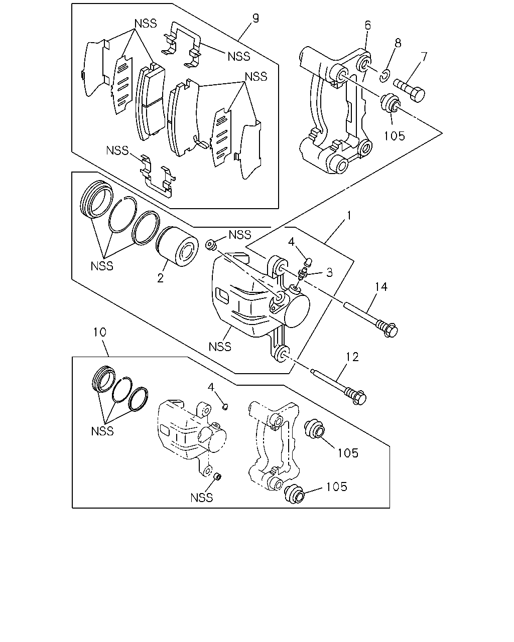 Subaru 8-97039-269-1 - Тормозные колодки, дисковые, комплект parts5.com