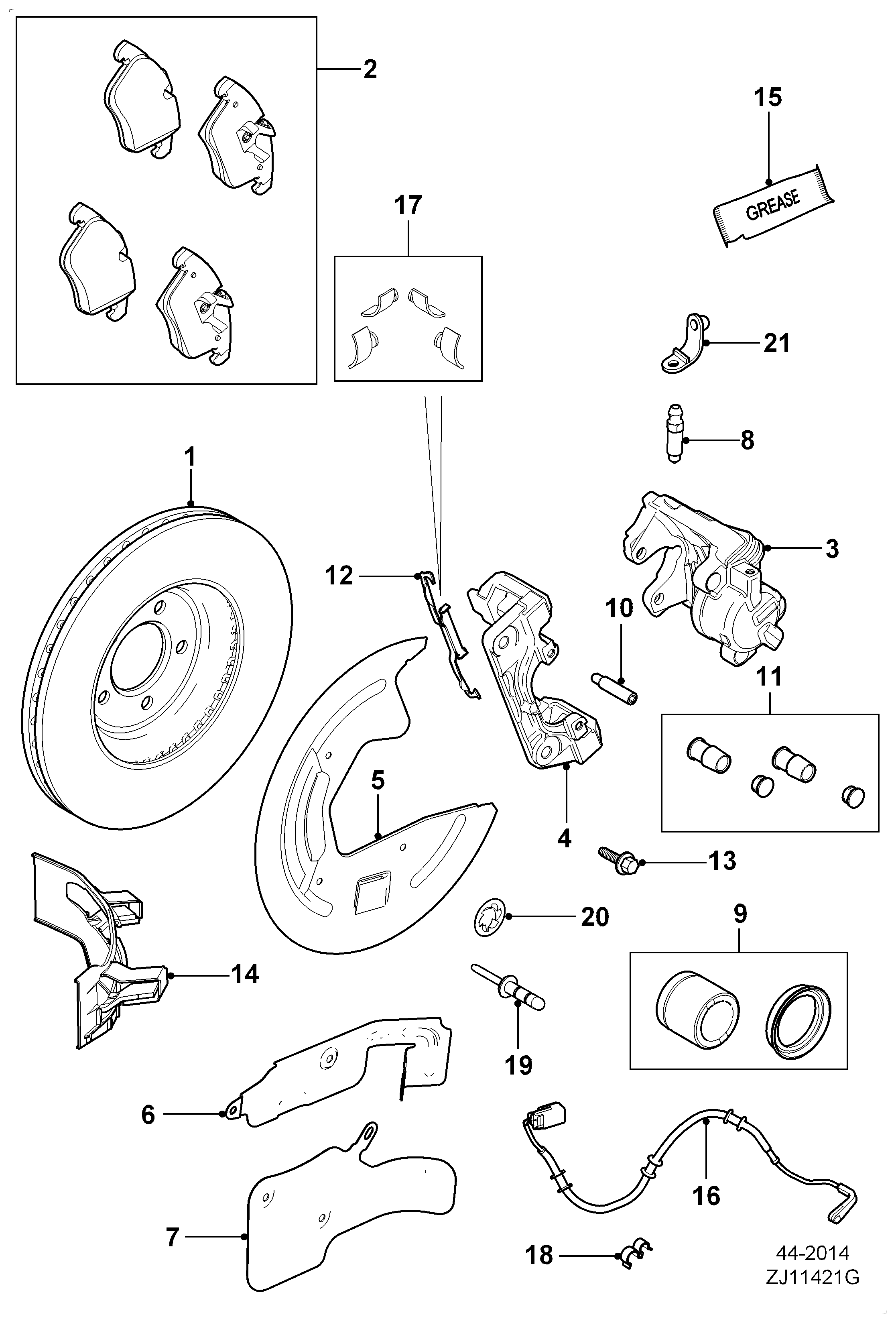 FORD C2C39929 - Тормозные колодки, дисковые, комплект parts5.com