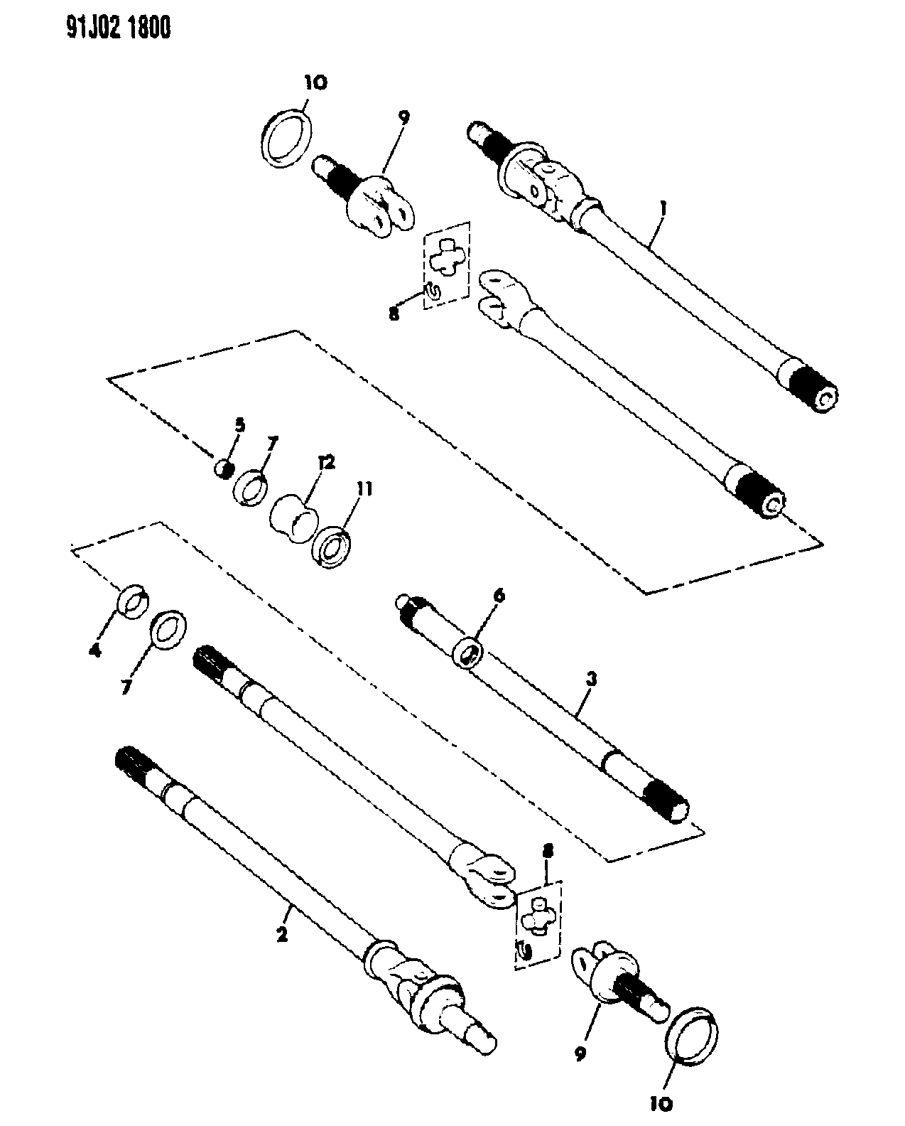 Chrysler J812 6637 - Шарнир, продольный вал parts5.com