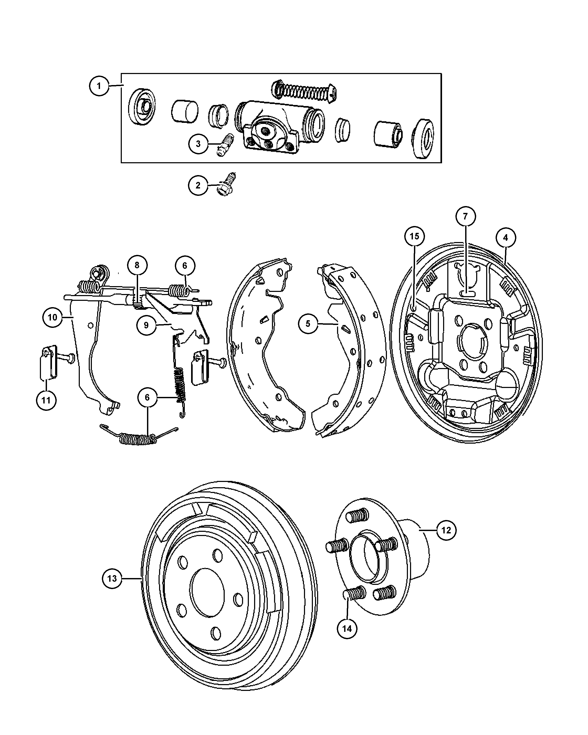 Dodge 5191 306AA - Комплект тормозных колодок, барабанные parts5.com