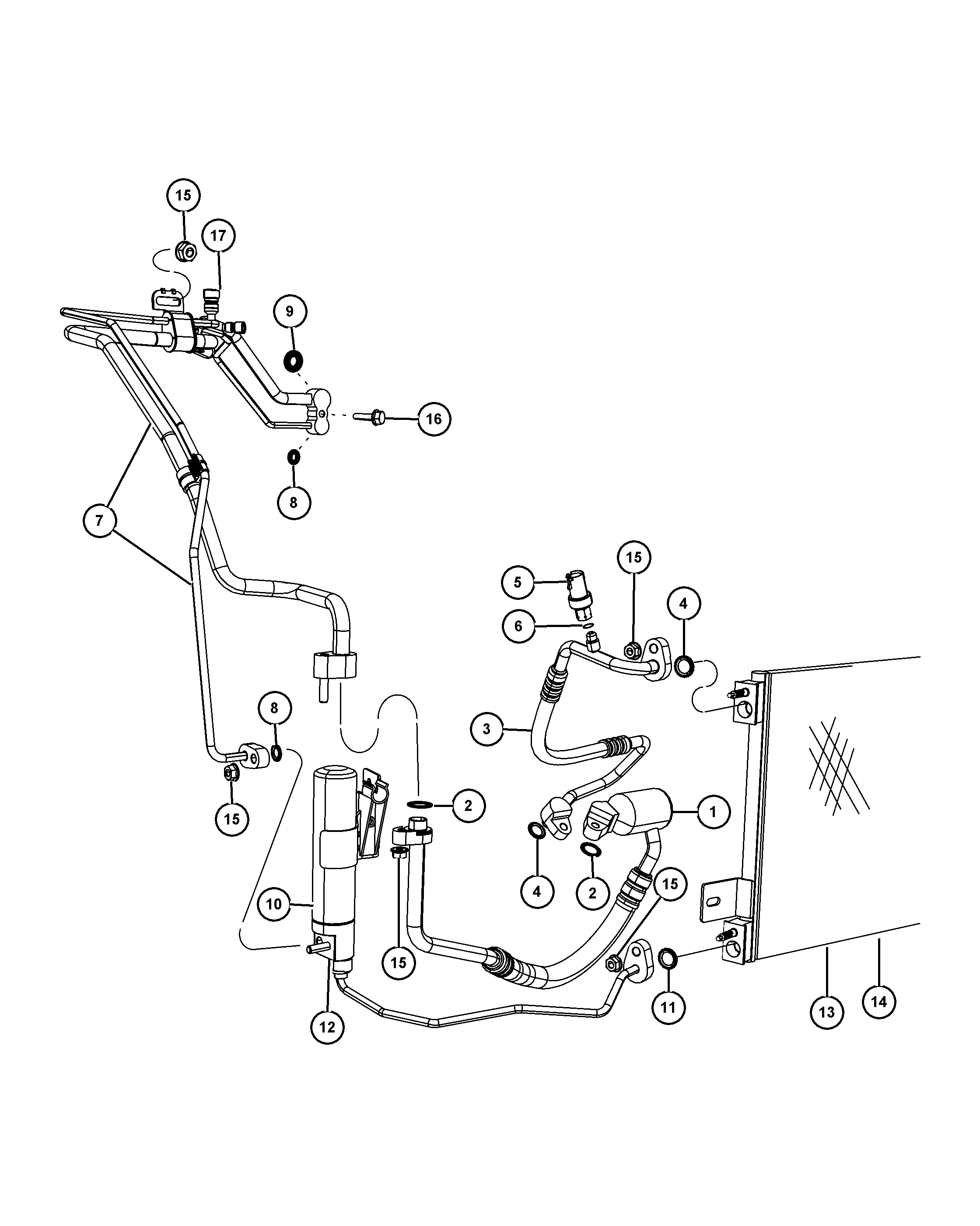 Chrysler 68069 622AA - Уплотнительное кольцо, линия кондиционера parts5.com