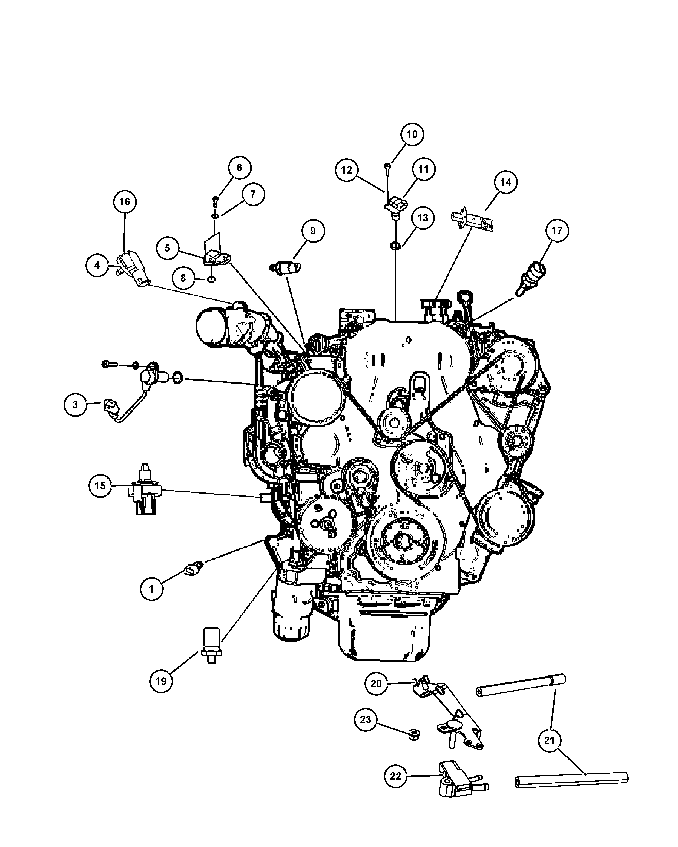 Chrysler 68029 496AA - Датчик импульсов, коленвал parts5.com