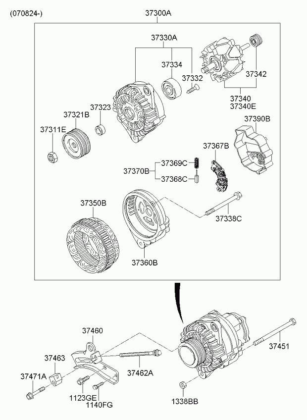 KIA 37300-02551 - Генератор parts5.com