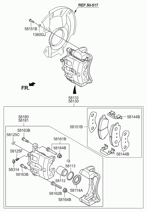 KIA 58190-1RA00 - Тормозной суппорт parts5.com