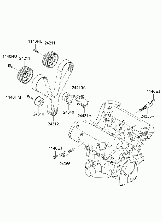 Hyundai 24840-3E500 - Натяжной ролик, ремень ГРМ parts5.com