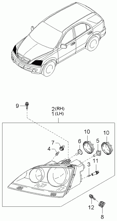 Hyundai 9216138000 - Лампа накаливания, фара дневного освещения parts5.com