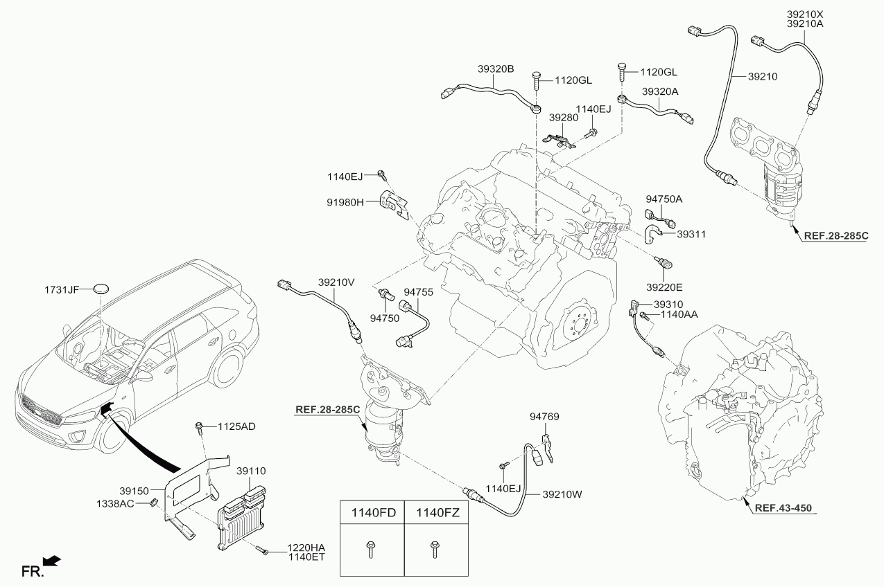 KIA 39210 3CBB0 - Lambda Sensor parts5.com