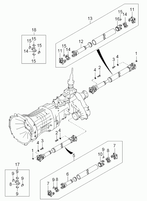 Hyundai 495983E200 - Карданный шарнир с крестовиной parts5.com