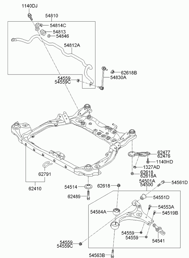 Hyundai 54584-0Q000 - Сайлентблок, рычаг подвески колеса parts5.com