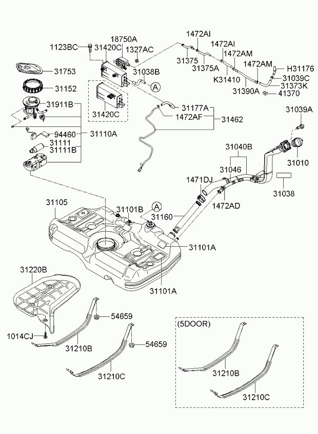 KIA 31111 1E000 - Топливный насос parts5.com