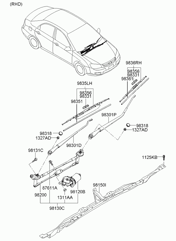 KIA 983502F000 - Limpiaparabrisas parts5.com