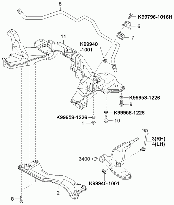 KIA KGA2A-34-150A - Тяга / стойка, стабилизатор parts5.com