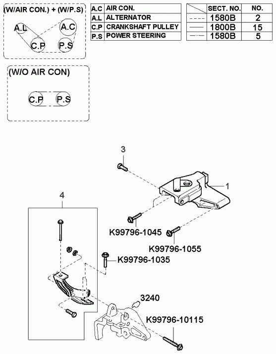 KIA 0K9AC 15907 - Поликлиновой ремень parts5.com