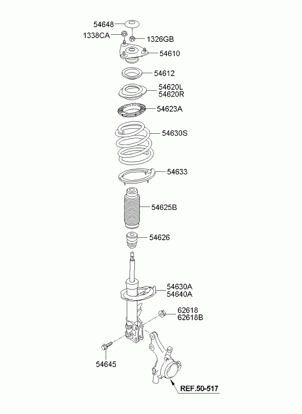 KIA 54612-1G010 - Опора стойки амортизатора, подушка parts5.com