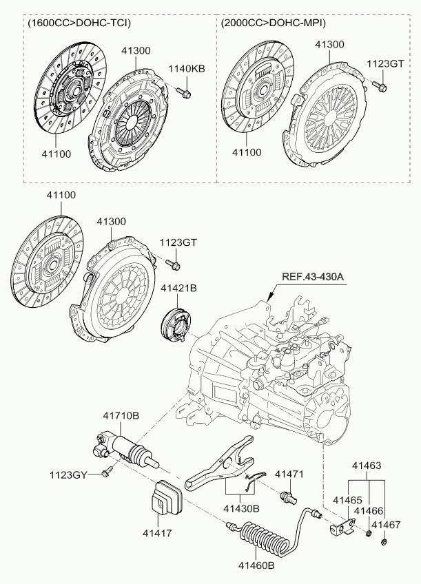 Hyundai 41421-23020 - Комплект сцепления parts5.com