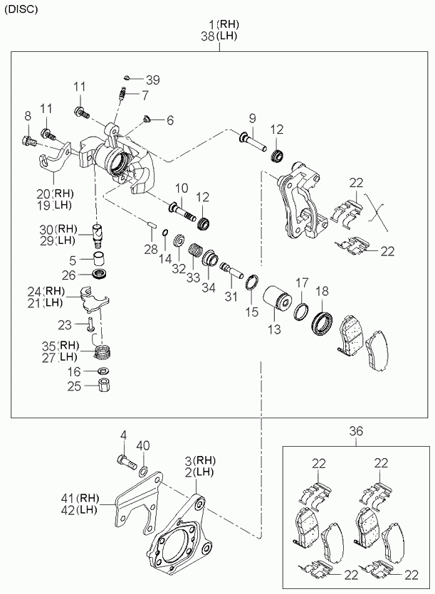 KIA 58302-07-A10 - Тормозные колодки, дисковые, комплект parts5.com