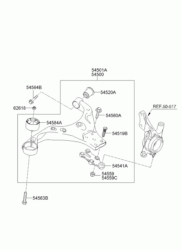 KIA 54500-1F000 - Рычаг подвески колеса parts5.com