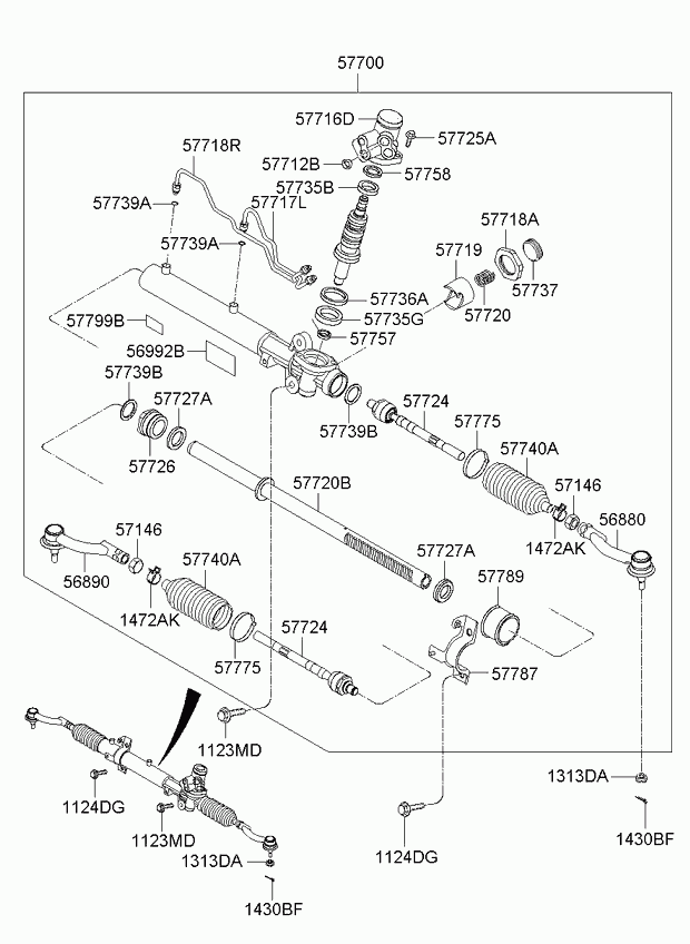 Hyundai 56820-2E900 - Наконечник рулевой тяги, шарнир parts5.com