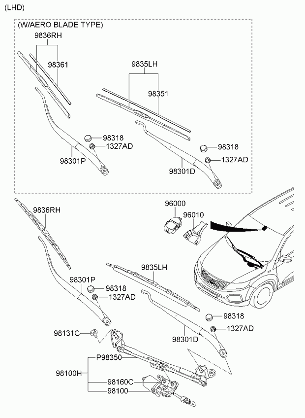 KIA 98361-2M100 - Щетка стеклоочистителя parts5.com