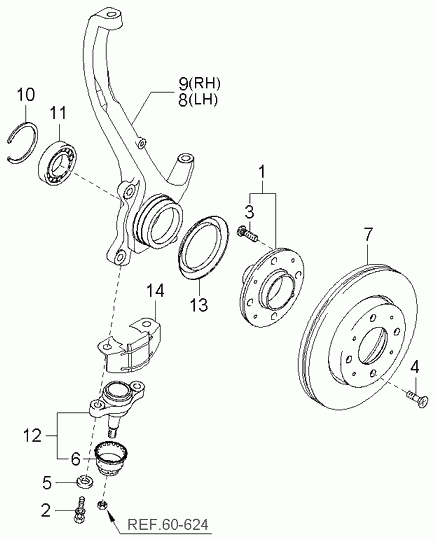 KIA 51760-38000 - Шаровая опора, несущий / направляющий шарнир parts5.com