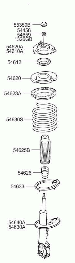 Hyundai 54612-2C000 - Подшипник качения, опора стойки амортизатора parts5.com