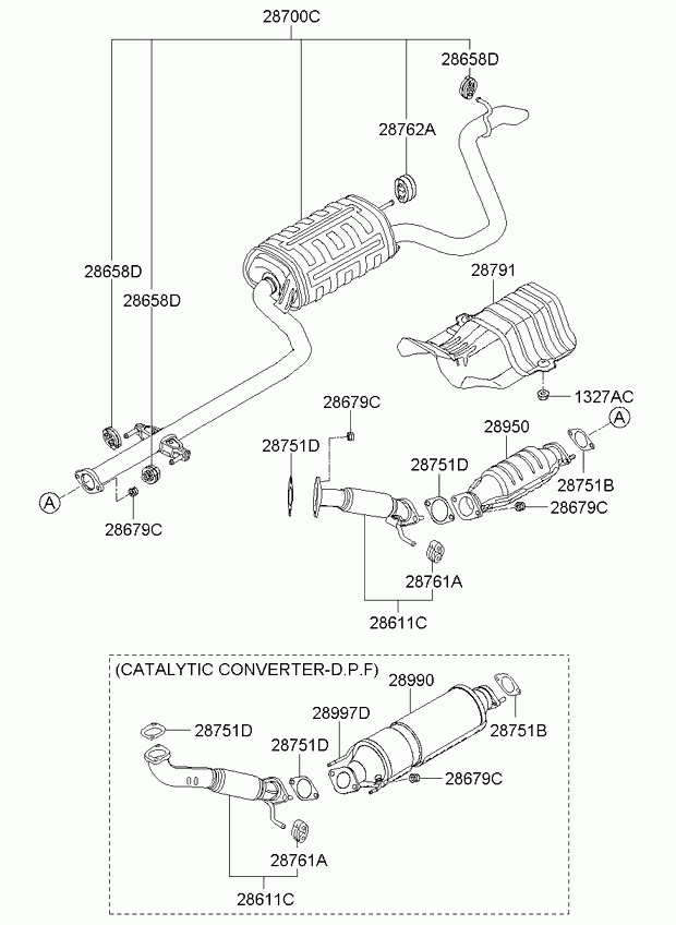 KIA 2865826000 - Кронштейн, втулка, система выпуска ОГ parts5.com