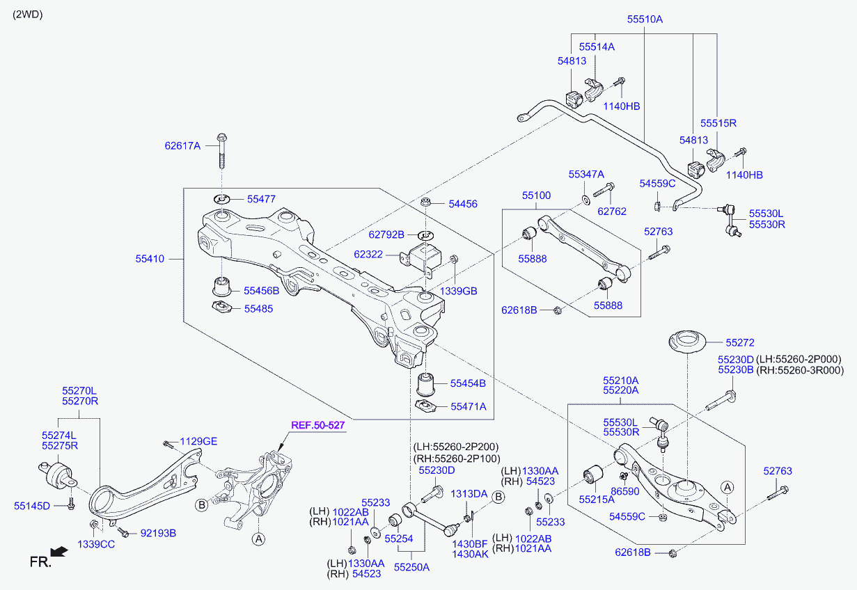 Hyundai 55100 2W150 - Тяга / стойка, подвеска колеса parts5.com