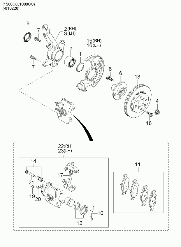 KIA 0K240-33-25Z - Repair Kit, brake caliper parts5.com