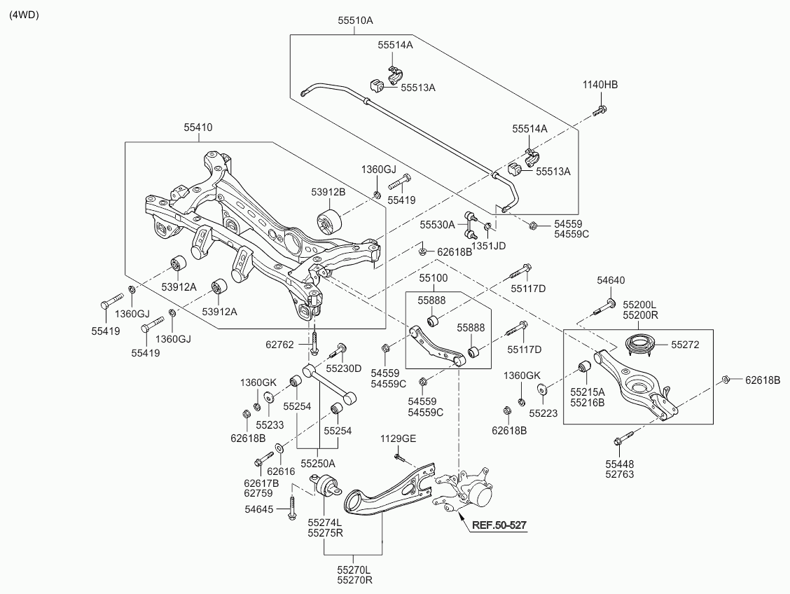 KIA 55253-2S100 - Сайлентблок, рычаг подвески колеса parts5.com