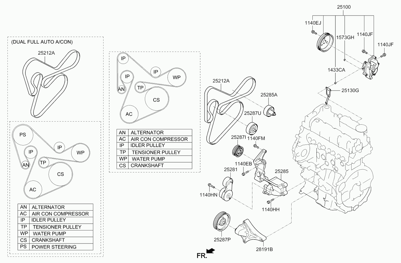 Hyundai 252122F300 - Поликлиновой ремень parts5.com