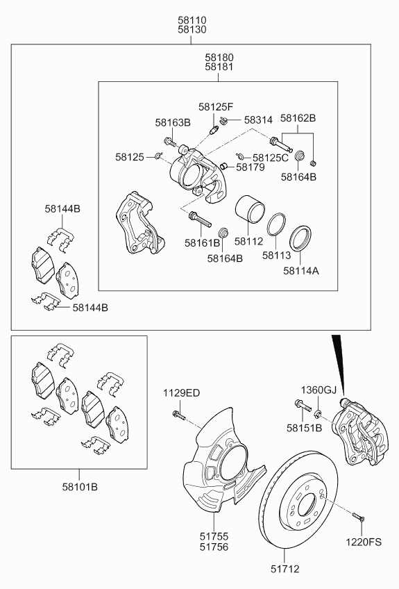 KIA 58190 2TA25 - Тормозной суппорт parts5.com